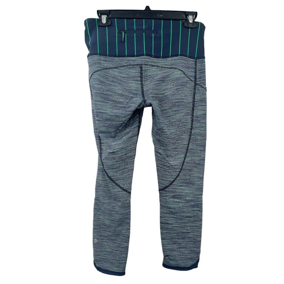 Lululemon Pants - Lululemon Can’t Stop Crop Green Bean Idlewell Leggings Size 8 Zip Waist Pocket